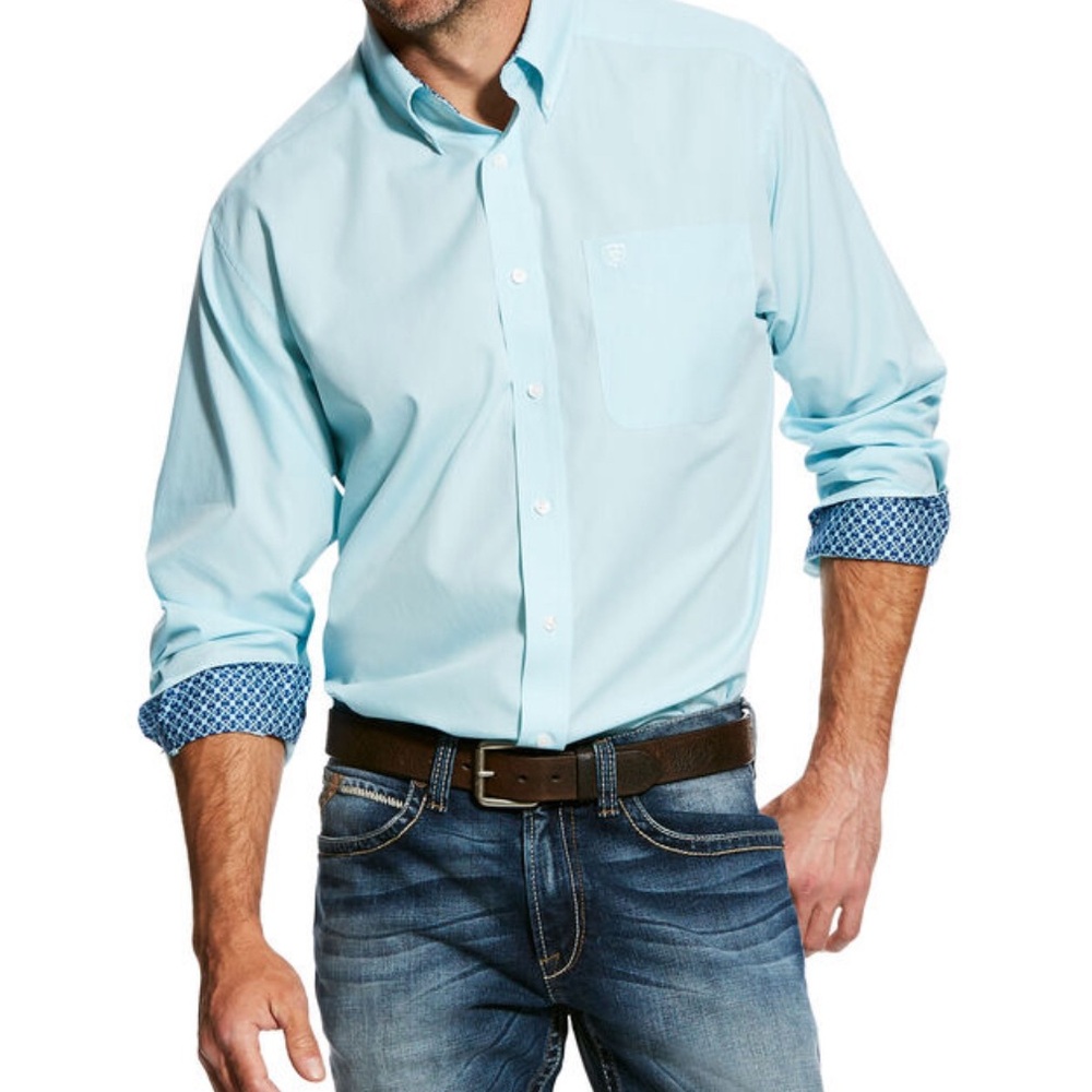 Ariat Men's Aqua Button-Down Shirt